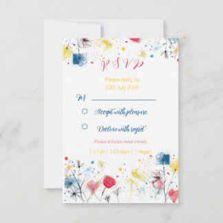 Carte de réponse RSVP - gribouillage milieu de siè