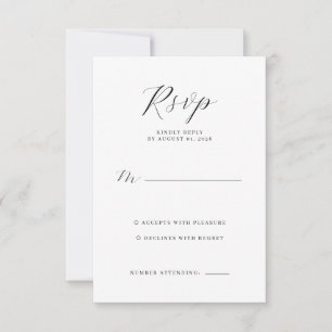Carte de réponse RSVP Gris Élégant