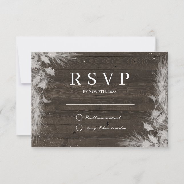 Carte de réponse RSVP Hiver Rustique (Devant)