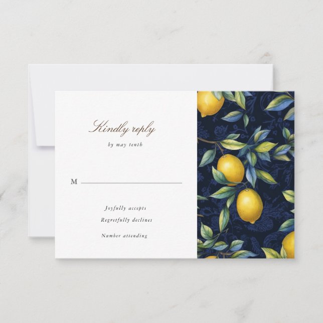 Carte de réponse RSVP Lemon Tree Italie Destinatio (Devant)