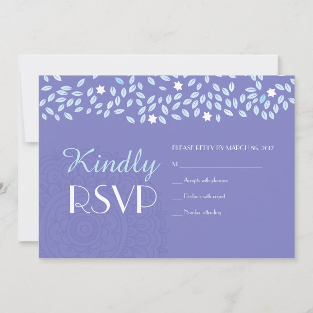 CARTE DE RÉPONSE RSVP MARIAGE ARBRE AVEC ÉTOILES (Devant)