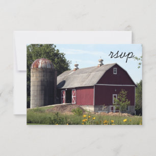 Carte de réponse RSVP Mariage campagnard Silo Barn
