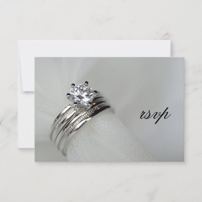 Carte de réponse RSVP mariage Rings (Devant)