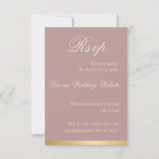 Carte de réponse RSVP Mauve et Or pour Garden Part