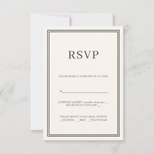Carte de réponse RSVP minimalisme moderne