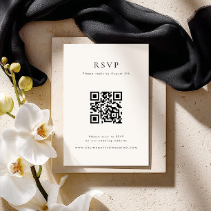 Carte de réponse RSVP minimaliste CELINE avec code