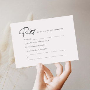 Carte de réponse RSVP minimaliste de script élégan