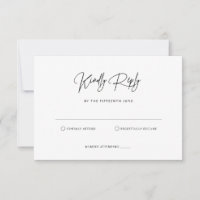 Carte de réponse RSVP minimaliste simple