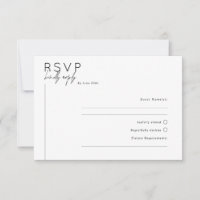 Carte de réponse RSVP minimaliste simple