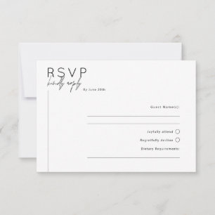 Carte de réponse RSVP minimaliste simple