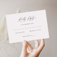 Carte de réponse RSVP minimaliste simple