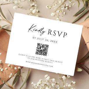 Carte de réponse RSVP moderne avec code QR pour si