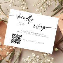 Carte de réponse RSVP moderne avec code QR pour si