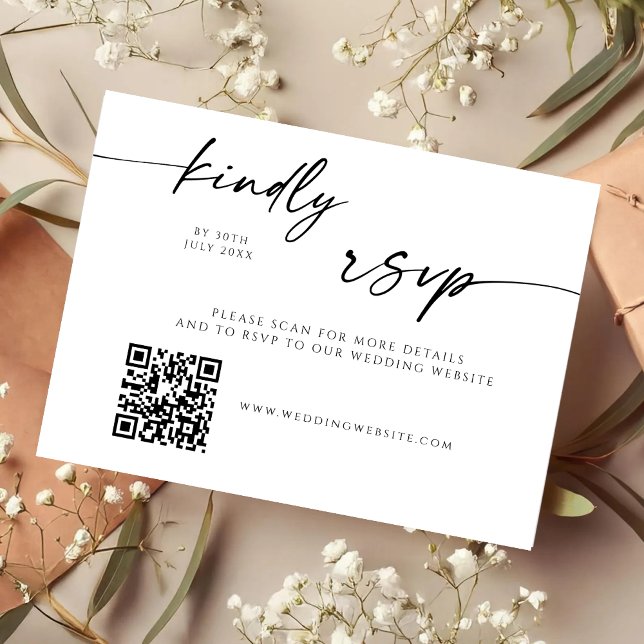 Carte de réponse RSVP moderne avec code QR pour si (Créateur téléchargé)