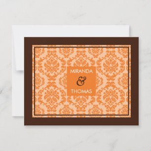 CARTE DE RÉPONSE RSVP MODERNE :: couleurs damas 8