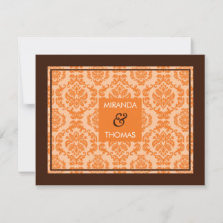 CARTE DE RÉPONSE RSVP MODERNE :: couleurs damas 8