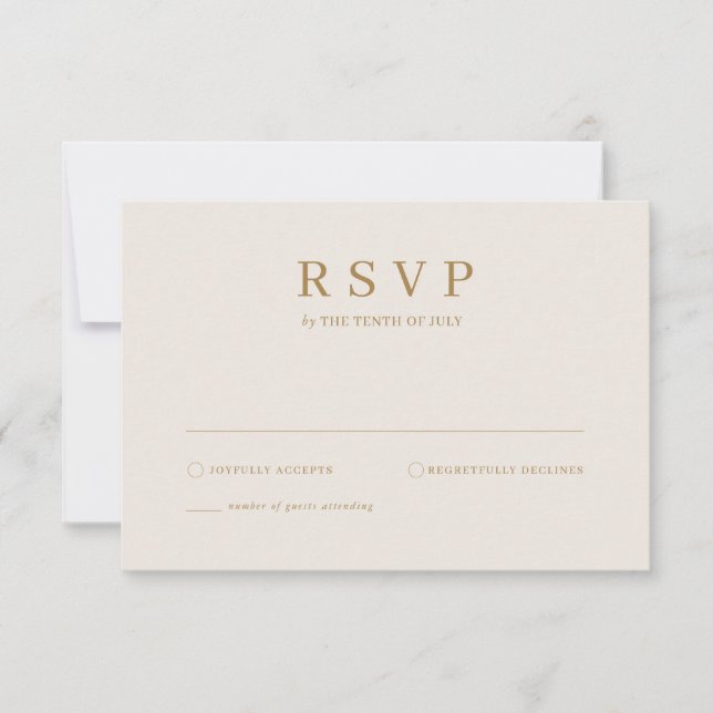 Carte de réponse RSVP Moderne Simple Feuilles de P (Devant)