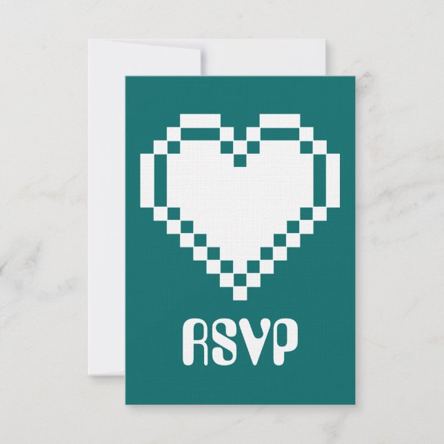 Carte de réponse RSVP Multijoueur en sarcelle (Devant)