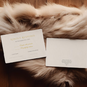 Carte de réponse RSVP Noël rustique Élégant