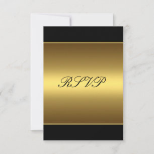 Carte de réponse RSVP Noir Or Toutes les occasions
