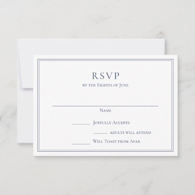 Carte de réponse RSVP officielle de la Marine avec (Devant)
