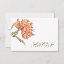 Carte de réponse RSVP Peach Peony