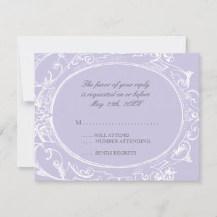 Carte de réponse RSVP Peacock Baroque - Lavande