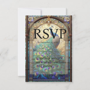 Carte de réponse RSVP Peacock Mariage