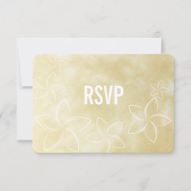 Carte de réponse RSVP Plumeria Wedding (Devant)