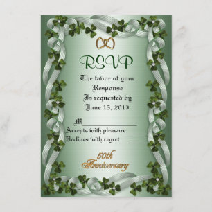Carte de réponse RSVP pour 50e anniversaire irland