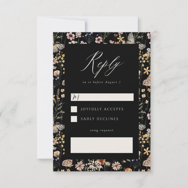 Carte de réponse RSVP pour demande de chanson avec (Devant)