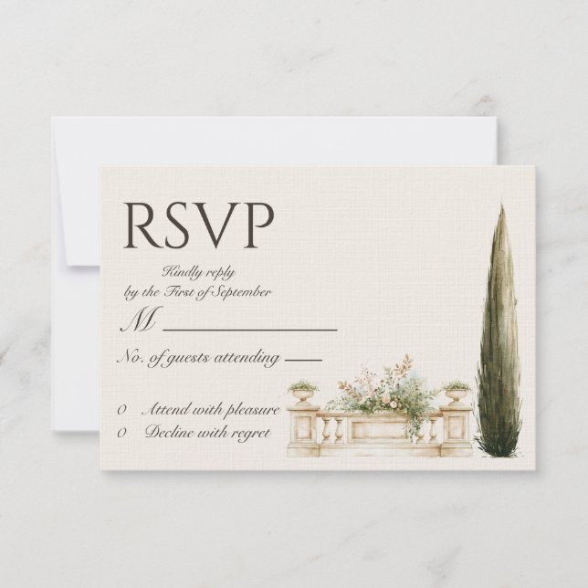 Carte de réponse RSVP pour destination Lac de Côme (Devant)