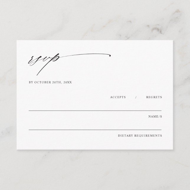 Carte de réponse RSVP pour faire-part de mariage é (Devant)