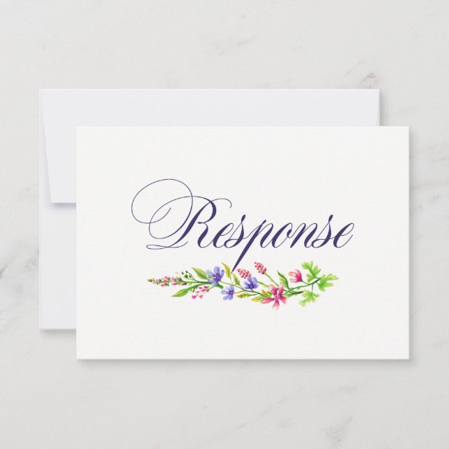 Carte de réponse RSVP pour invitation de mariage à (Devant)