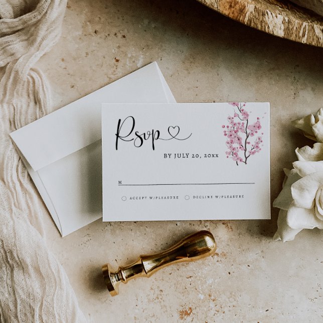 Carte de réponse RSVP pour la floraison des cerisi (Créateur téléchargé)