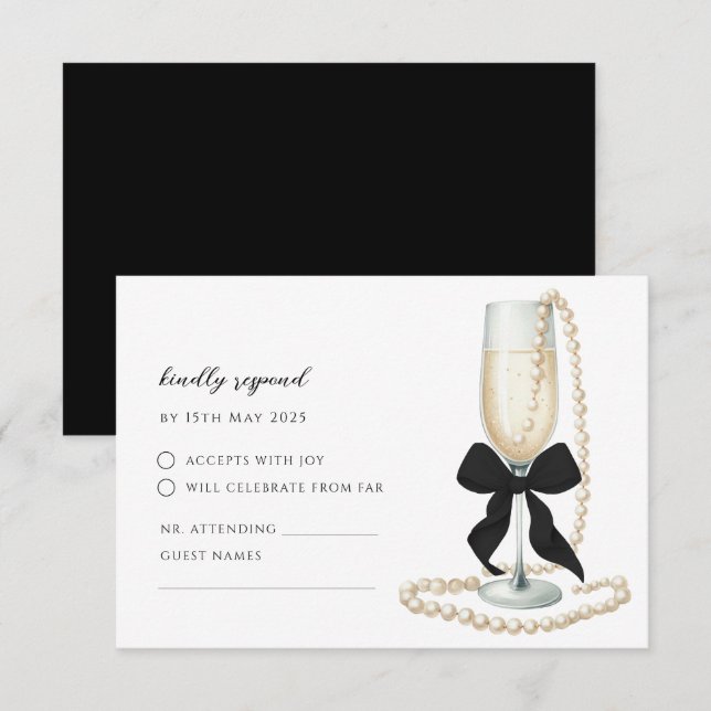 Carte de réponse RSVP pour la soirée de douche de  (Devant / Derrière)