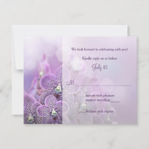 Carte de réponse RSVP pour le mariage de l'Orchidé