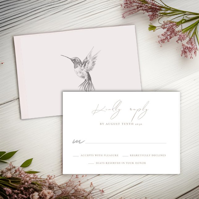 Carte de réponse RSVP pour le mariage des colibris (Créateur téléchargé)