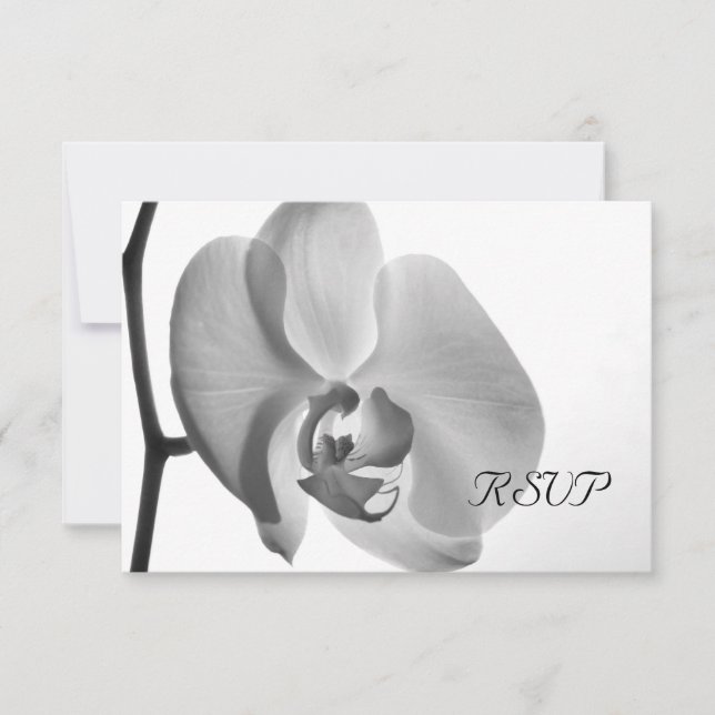 Carte de réponse RSVP pour le mariage des orchidée (Devant)