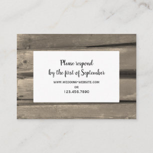 Carte de réponse RSVP pour le mariage en bois de l