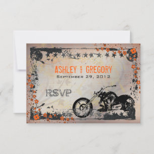 Carte de réponse RSVP pour le mariage motocycliste