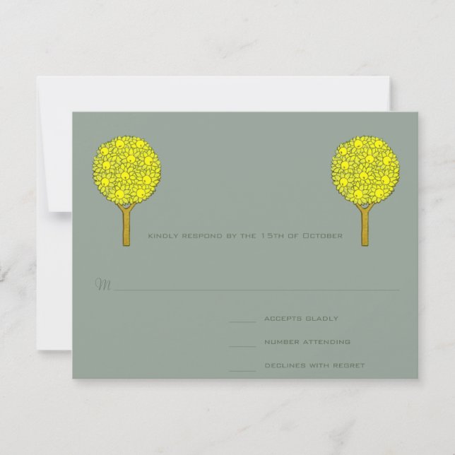 Carte de réponse RSVP pour Lemon Tree Art Nouveau (Devant)