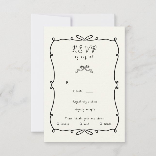 Carte de réponse RSVP pour les vaches à main blanc (Devant)
