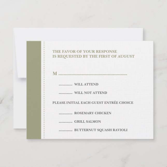 Carte de réponse RSVP pour mariage à la frontière  (Devant)