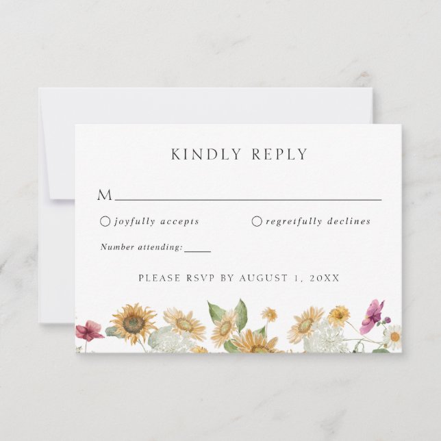 Carte de réponse RSVP pour mariage automnal au tou (Devant)
