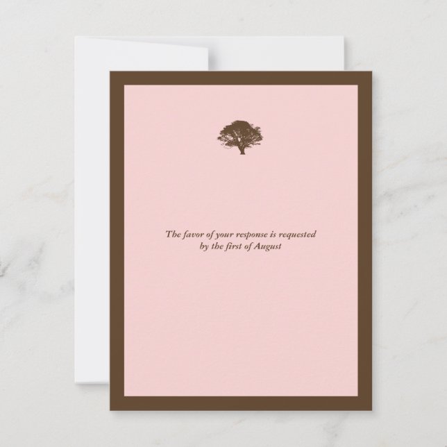 Carte de réponse RSVP pour mariage de chêne rose (Devant)