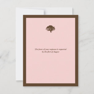 Carte de réponse RSVP pour mariage de chêne rose