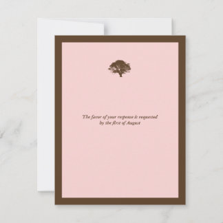Carte de réponse RSVP pour mariage de chêne rose