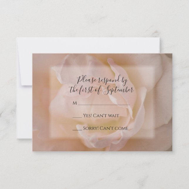Carte de réponse RSVP pour mariage floral rose pâl (Devant)