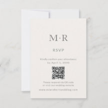 Carte de réponse RSVP pour mariage intime minimali